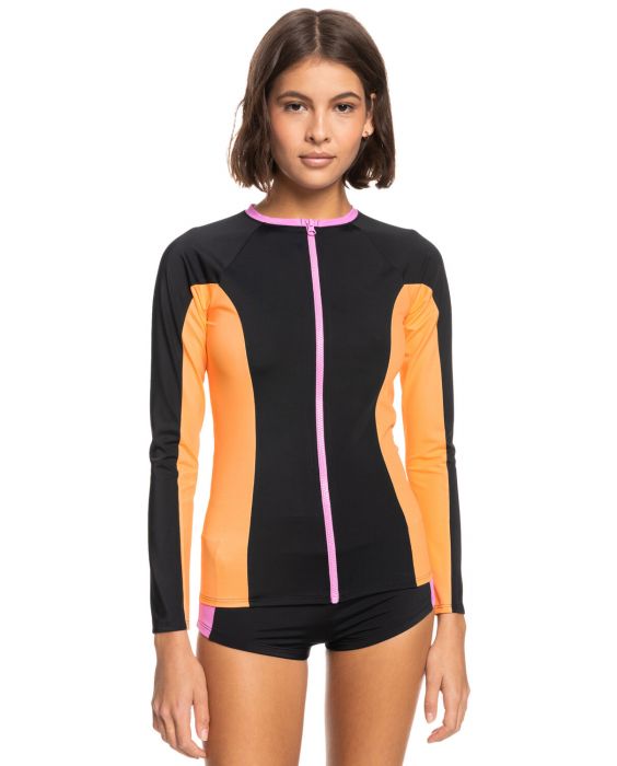 Roxy - UV Lycra Rashvest voor dames - Roxy Active - Lange mouw - UPF50 - Anthracite