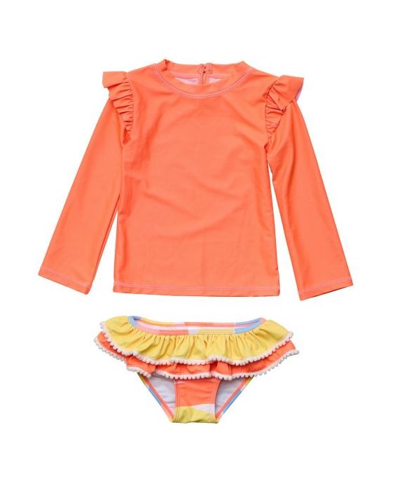 Snapper Rock - UV Zwemset voor baby's en kinderen - Lange mouw - Good Vibe - Oranje
