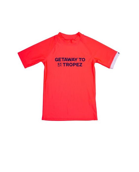 JUJA - UV-Zwemshirt met korte mouwen voor kinderen - High Visual - UPF50+ - St. Tropez - Neon koraal