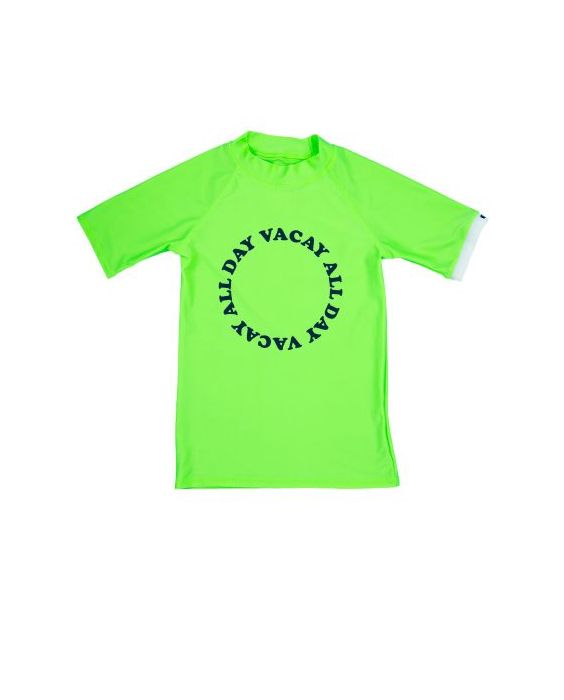 JUJA - UV-Zwemshirt met korte mouwen voor kinderen - High Visual - UPF50+ - Vacay all day - Neon lime