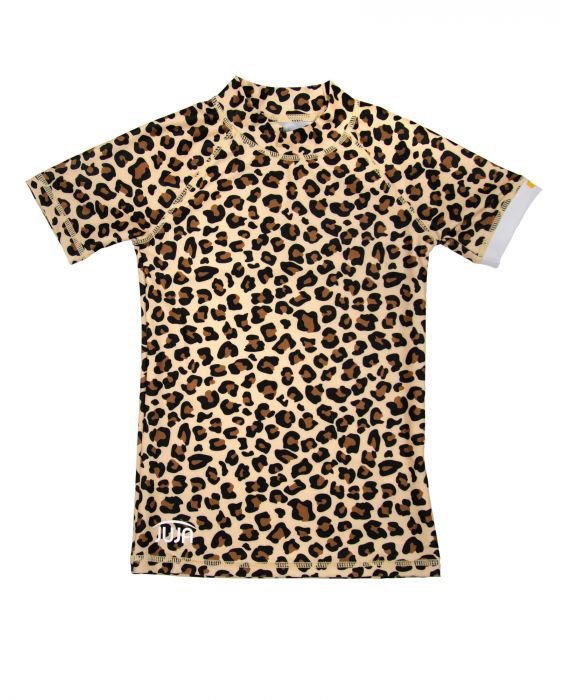 JUJA - UV-Zwemshirt voor meisjes - Korte mouwen - Luipaardprint - Bruin