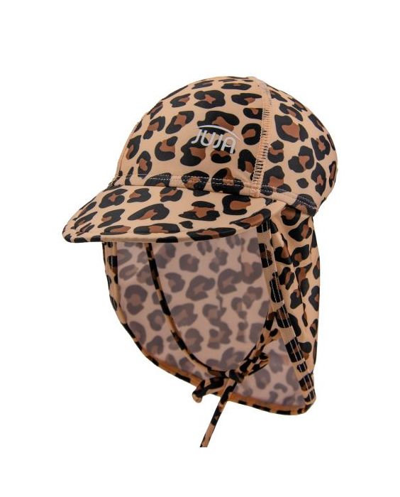 JUJA - UV-Zonnecap met nekflap voor kinderen - Luipaard - Bruin