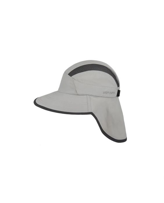 Hatland - UV-pet met brede klep en nekflap voor volwassenen - UPF50+ - Cebas - Lichtgrijs