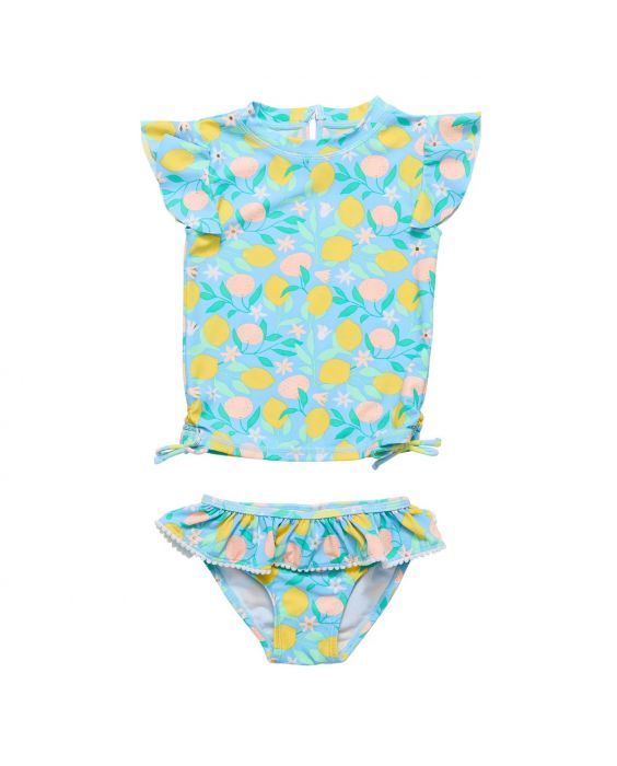 Snapper Rock - UV-zwemset voor baby's en kinderen - Korte mouw - UPF50+ - Lemon Drops - Blauw/Geel