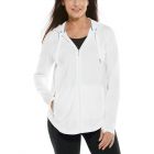 Coolibar - UV-werende Full zip hoodie voor dames - LumaLeo Zip-Up - Wit