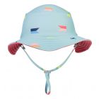 Snapper Rock - Omkeerbare UV Bucket Hoed voor jongens - Maritieme Fliers - Lichtblauw/Koraal
