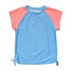 Snapper Rock - UV Rash top voor meisjes - Korte mouw - Cornflower Peach - Blauw/Roze