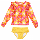 Snapper Rock - UV-zwemset voor baby's en kinderen - Lange mouw - UPF50+ - Pop of Sunshine - Rood/Geel